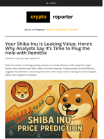 Your Shiba Inu Is Leaking Value. Here’s Why Analysts Say It’s Time to Plug the Hole with Remittix