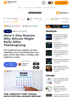 Here’s One Reason Why Bitcoin Might Rally After Thanksgiving – Markets and Prices Bitcoin News