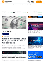 Russia Intensifies Drive to Replace US Dollar in Global Trade – Economics Bitcoin News