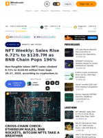 NFT Weekly: Sales Rise 6.72% to $128.7M as BNB Chain Pops 196% – Markets and Prices Bitcoin News