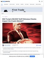 Past Data Shows How Tariff Stimulus Checks Can Move Crypto