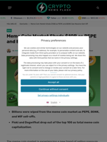 PEPE and BONK See Massive Meme coin Sell-Off