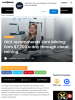OKX recommends Earn Mining: Earn $7,700 a day through cloud mining | Live Bitcoin News