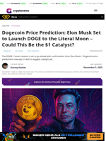 Dogecoin Price Prediction: Elon Musk Set to Launch DOGE to the Literal Moon – Could This Be the $1 Catalyst?
