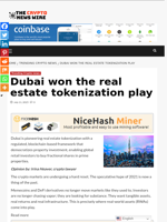 Dubai won the real estate tokenization play - The Crypto News Wire