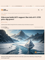 Ethereum holds KEY support: But risk of 6% ETH price dip grows! - AMBCrypto