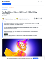 This is Why VanEck Predicts Bitcoin at $180,000 This Year