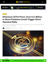 Ethereum (ETH) Price: Over $11 Billion in Short Positions Could Trigger Short Squeeze Rally - CoinCentral