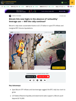 Bitcoin hits new highs in the absence of ‘unhealthy’ leverage use — Will the rally continue?