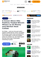 A Green Wave Hits Publicly Traded Bitcoin Miners as AI Money and Market Heat Collide – Mining Bitcoin News