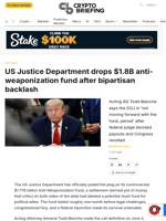 US Justice Department drops $1.8B anti-weaponization fund after bipartisan backlash