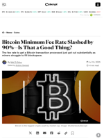 Bitcoin Minimum Fee Rate Slashed by 90%—Is That a Good Thing? - Decrypt