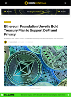 Ethereum Foundation Unveils Bold Treasury Plan to Support DeFi and Privacy