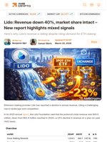 Lido: Revenue down 40%, market share intact - New report highlights mixed signals - AMBCrypto