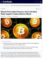 Bitcoin Price Under Pressure: Here's the Next Major Support Traders Need to Watch