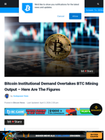 Bitcoin Institutional Demand Overtakes BTC Mining Output - Here Are The Figures | Bitcoinist.com