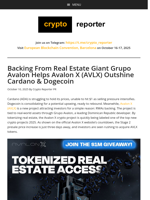 Backing From Real Estate Giant Grupo Avalon Helps Avalon X (AVLX) Outshine Cardano & Dogecoin