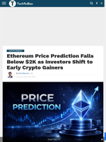 Ethereum Price Prediction Falls Below $2K as Investors Shift to Early Crypto Gainers - TechBullion