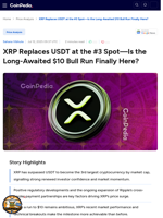 XRP Replaces USDT at the #3 Spot—Is the Long-Awaited $10 Bull Run Finally Here?