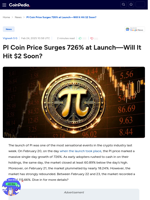 PI Coin Price Surges 726% at Launch—Will It Hit $2 Soon?