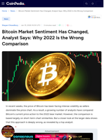 Bitcoin Market Sentiment Has Changed, Analyst Says: Why 2022 Is the Wrong Comparison