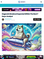 Dogecoin Breakout Expected Within The Next 7 Days: Analyst