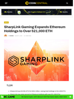 SharpLink Gaming Expands Ethereum Holdings to Over 521,000 ETH