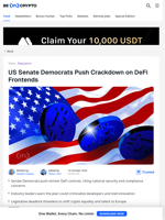 US Senate Democrats Push Crackdown on DeFi Frontends