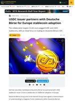 Circle and Deutsche Börse Team Up on Stablecoins in Europe