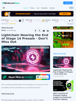 Lightchain Nearing the End of Stage 14 Presale - Don’t Miss Out – Press release Bitcoin News