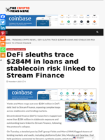 DeFi sleuths trace $284M in loans and stablecoin risk linked to Stream Finance - The Crypto News Wire