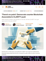 ‘There’s no point’: Democrats counter Blockchain Association’s CLARITY push - AMBCrypto