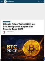 Bitcoin Price Tests $70K as $16.4B Options Expire and Pepeto Tops $8M - TechBullion