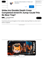 Shiba Inu Double Death Cross Completed Amid 5% Jump: Could This Be Bear Trap? - U.Today