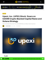 Upexi, Inc. (UPXI) Stock: Soars on $200M Crypto-Backed Capital Raise and Solana Strategy