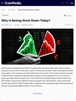 Why Is Boeing Stock Down Today?