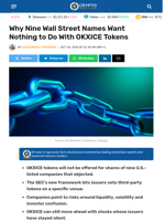 Why Nine Wall Street Names Want Nothing to Do With OKXICE Tokens - Crypto News Flash