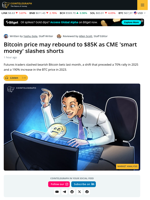 Bitcoin May Rebound to $85K as CME 'Smart Money' Slashes Short Bets