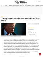 Trump in talks to declare end of Iran War: WSJ