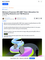 What You Need to Know About Meteora’s 25% MET Allocation Plan