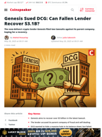 Genesis Sued DCG: Can Fallen Lender Recover $3.1B? - Coinspeaker