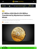 67 Million ADA Worth $54M Transferred by Mysterious Cardano