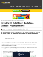 Here's Why SEI Bulls Think It Can Outpace Ethereum's Price Growth In Q3