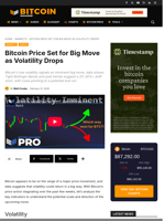 Bitcoin Price Set For Big Move As Volatility Drops