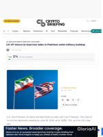 US VP Vance to lead Iran talks in Pakistan amid military buildup