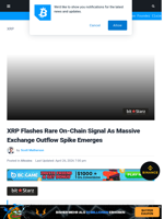 XRP Flashes Rare On-Chain Signal As Massive Exchange Outflow Spike Emerges