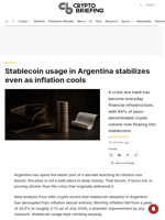 Stablecoin usage in Argentina stabilizes even as inflation cools