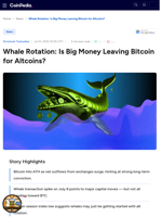 Whale Rotation: Is Big Money Leaving Bitcoin for Altcoins?
