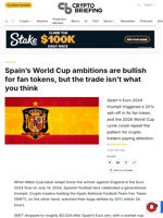 Spain's World Cup ambitions are bullish for fan tokens, but the trade isn't what you think