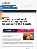Trump’s court pick would bring crypto baggage to the bench - The Crypto News Wire